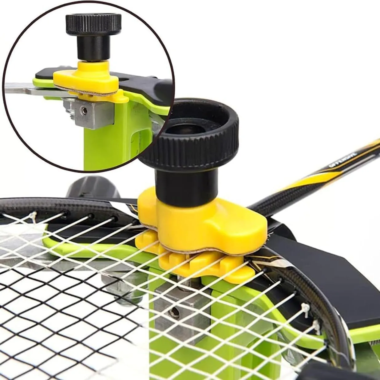 Heavy Hammer Tennis Stringing Machine – Desktop Racket Stringer with Six-Point Positioning Frame, 360° Rotation, and Auxiliary Kit for Tennis, Squash, and Badminton Rackets.