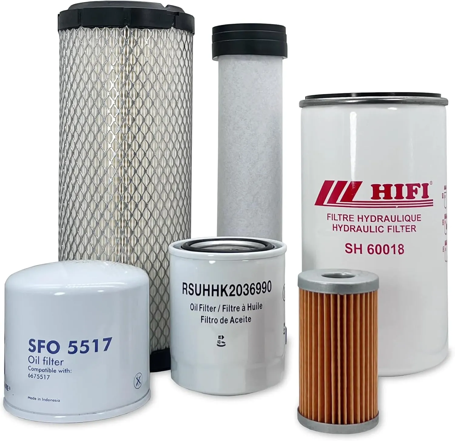 HERO Maintenance Filter Kit For CASE D45 Compact Tractor Filters Compatible With OEM 87300179 87300181 86402050 87300042 SBA340500850 SBA340501030 PIN # HBA0005005 & ABOVE (10/00-12/02), MSU-CA-0127