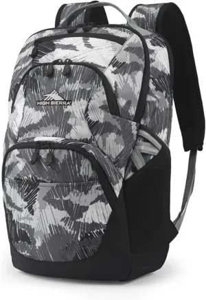 High Sierra Swoop SG Backpack, Travel or Work Laptop Bookbag with Drop Protection Pocket, and Tablet Sleeve, One Size, Scribble Camo