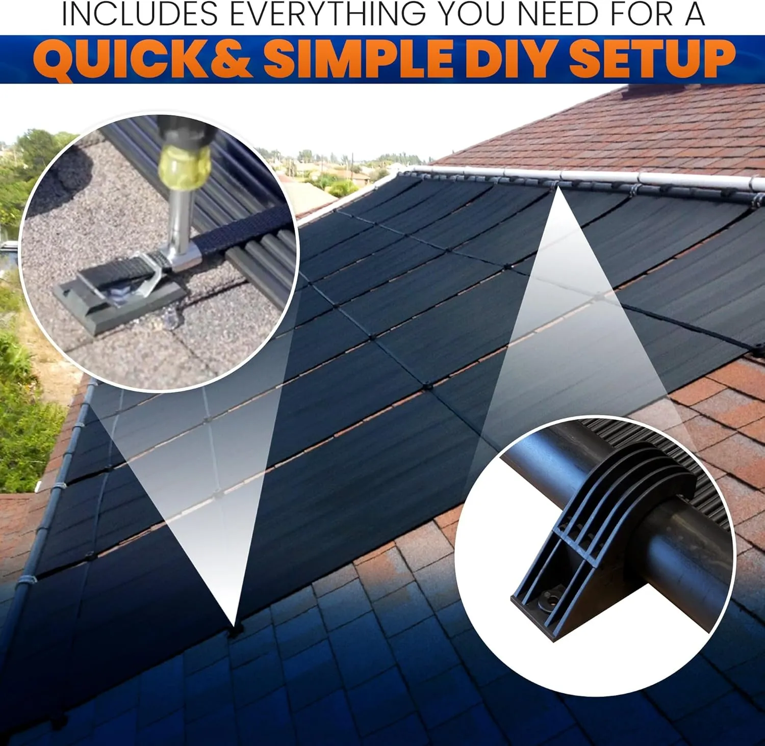 Highest Performing Design - DIY Solar Pool Heater Kit - 15-20 Year Life Expectancy (2-4x10 / 1.5" I.D. Header)
