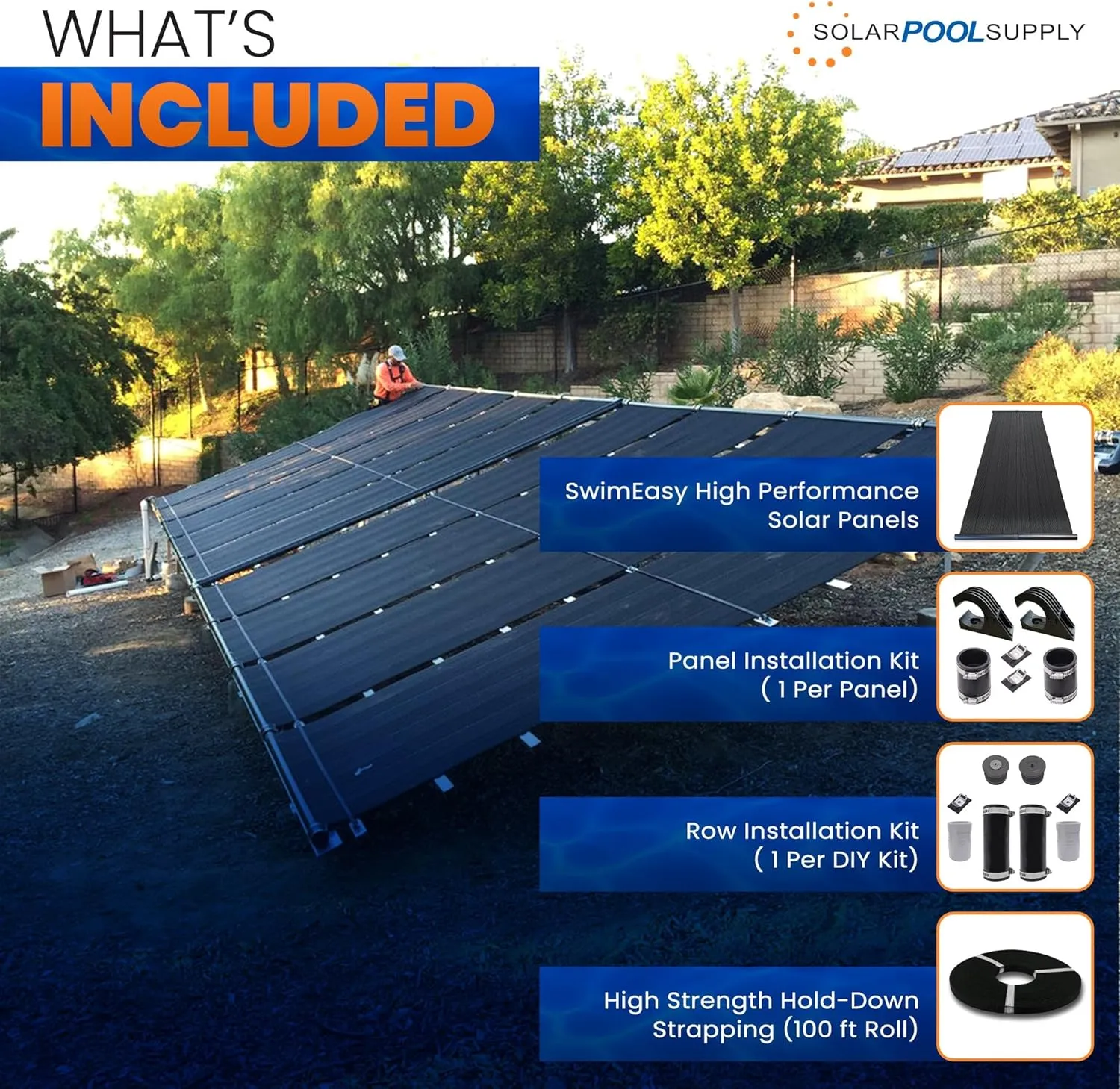 Highest Performing Design - DIY Solar Pool Heater Kit - 15-20 Year Life Expectancy (2-4x10 / 1.5" I.D. Header)
