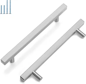 homdiy | 30 Pack 5in Hole Centers | Cabinet Handles Nickel Drawer Pulls Stainless Steel, Bar Handle Pull with Brushed Nickel Finish | Kitchen Cabinet Hardware/Dresser Drawers J22SN