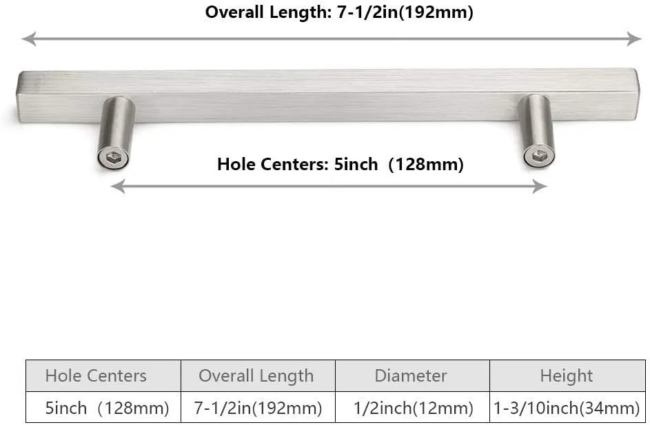 homdiy | 30 Pack 5in Hole Centers | Cabinet Handles Nickel Drawer Pulls Stainless Steel, Bar Handle Pull with Brushed Nickel Finish | Kitchen Cabinet Hardware/Dresser Drawers J22SN