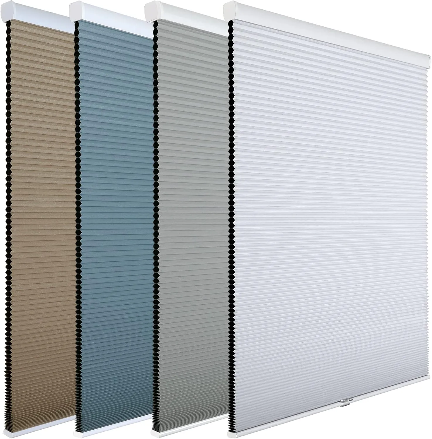 Homebox Cordless 100% Blackout Cellular Shades for Home,Shades for Indoor Windows, Honeycomb Blinds 19" W x 72" H Navy Blue
