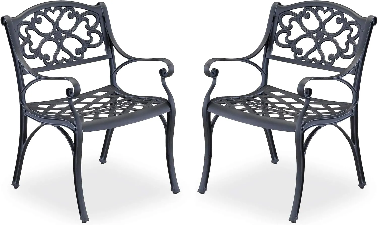 Homestyles 6654-308 5 Piece Outdoor Dining Set, 42" Table, Black