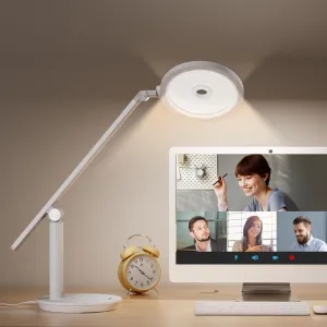 HONEYWELL Desk Lamp for Home Office, H6 Sunturalux™ Eye-Caring Led Desk Light, 800LM Dimmable Desk Lamp with Timer, Touch Control Tall Desk Reading Light, Table Lamp for Circle Webcam, Study, Bedroom