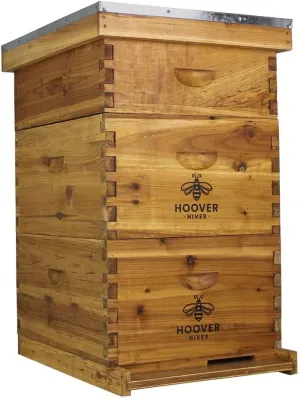 Hoover Hives: The Original Beeswax Coated Beehive Kit. Includes 2 Deep & 1 Medium Boxes with 10 Wooden Frames & Heavy Wax Coated Foundations. Easy Assembly with Predrilled Holes& Screws (Unassembled)