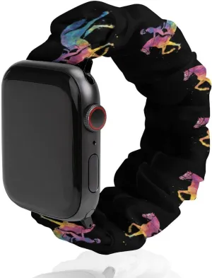 Horse Rider Race Marseille Fashion Watch Strap Scrunchies Wristbands Compatible With IWatch Series