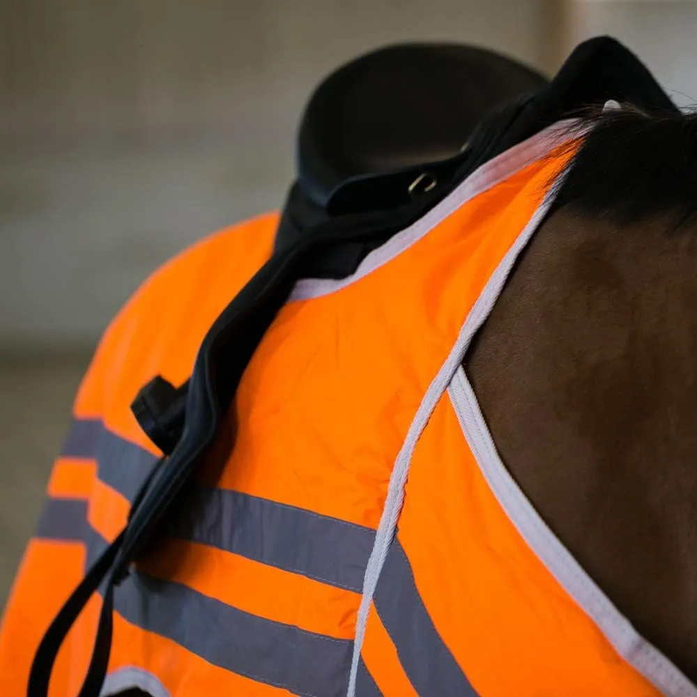 HORZE Reflective Wrap Riding Sheet - Orange - 84 in