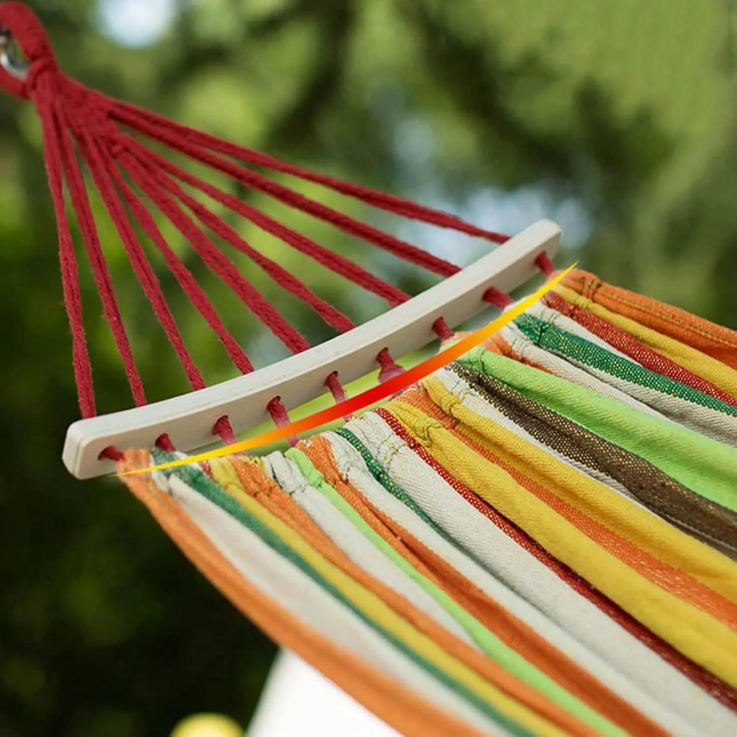HUHJYUGE Camping Hammock, Double or Single Hammocks, Brazilian-Style Cotton Hammock, with Hanging Ropes & Carry Bag Large, for Outdoor, Travel, Hiking, Backpacking, Beach (B 260x150cm)