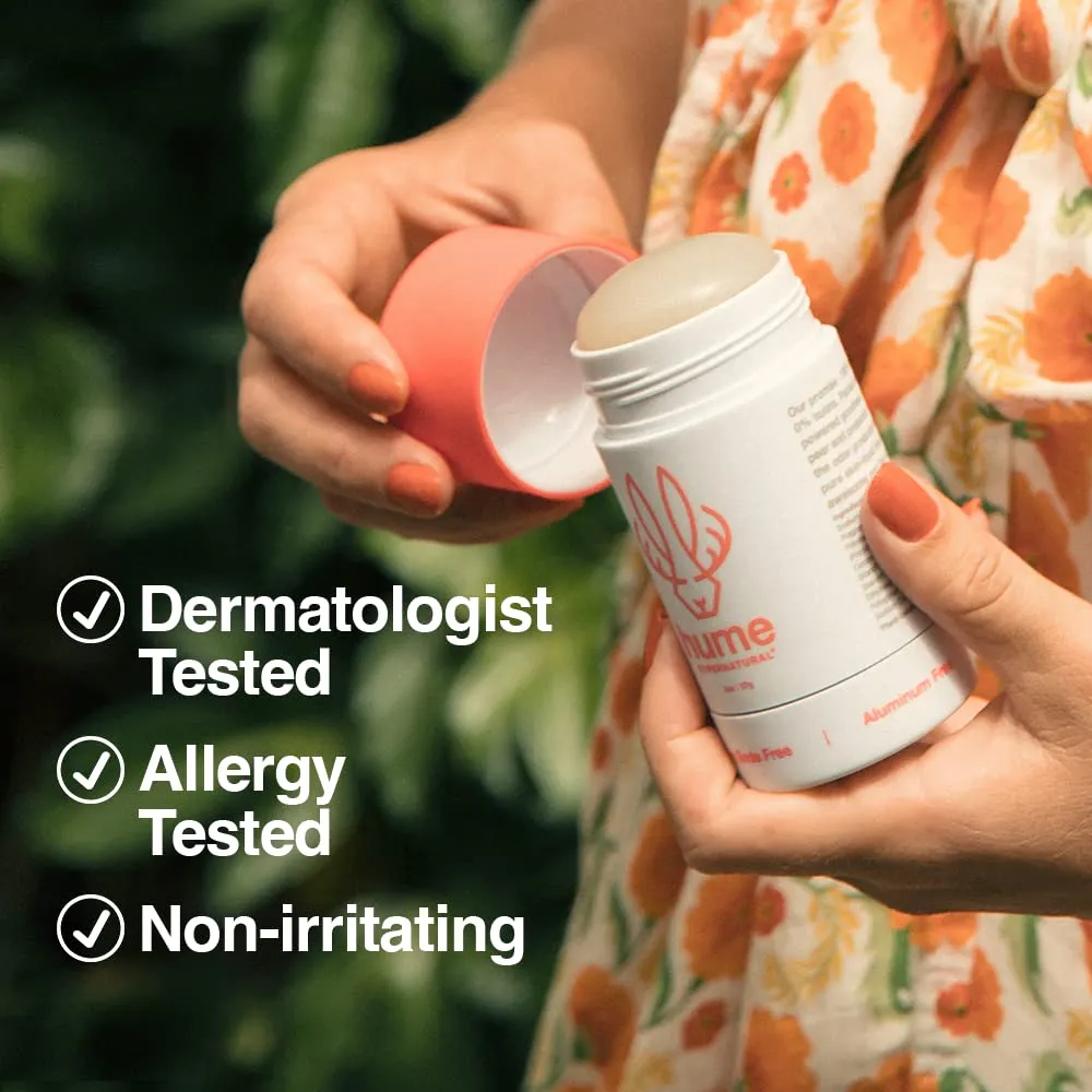 Hume Supernatural Aluminum Free Deodorant for Women & Men - Safe for Sensitive Skin - Probiotic, Plant-Based, Baking Soda Free, Aloe, & Cactus Flower, Anti Sweat, Stain & Odor – Wild Coral, 2-Pack