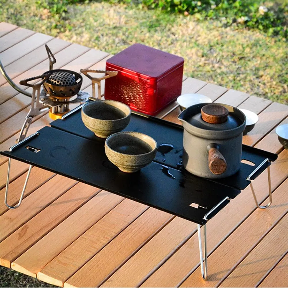 HXBER Small Folding Table Ultralight Compact Camping Table for Outdoor Backpacking Hiking Picnic Beach