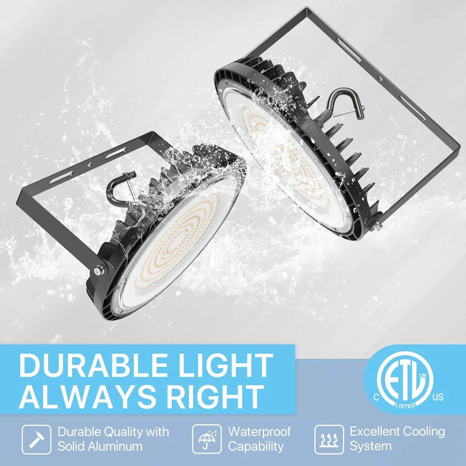 HYPERLITE high Bay led Lights: 150W led high Bay Lights for barn Shop Garage Warehouse Factory Lighting Industrial and Commercial Lighting
