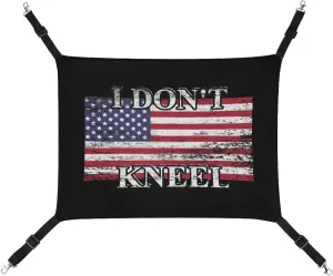 I Don't Kneel Cat Hanging Hammock Soft Breathable Pet Cage Dog Hammock with Adjustable Straps and Metal Hooks