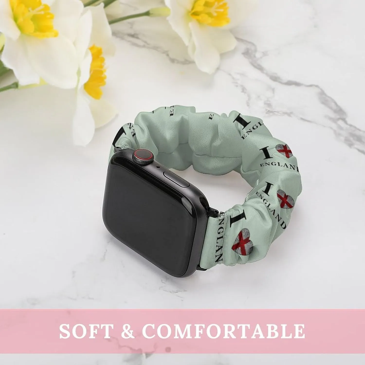 I Love England Britain Fashion Watch Strap Scrunchies Wristbands Compatible With IWatch Series