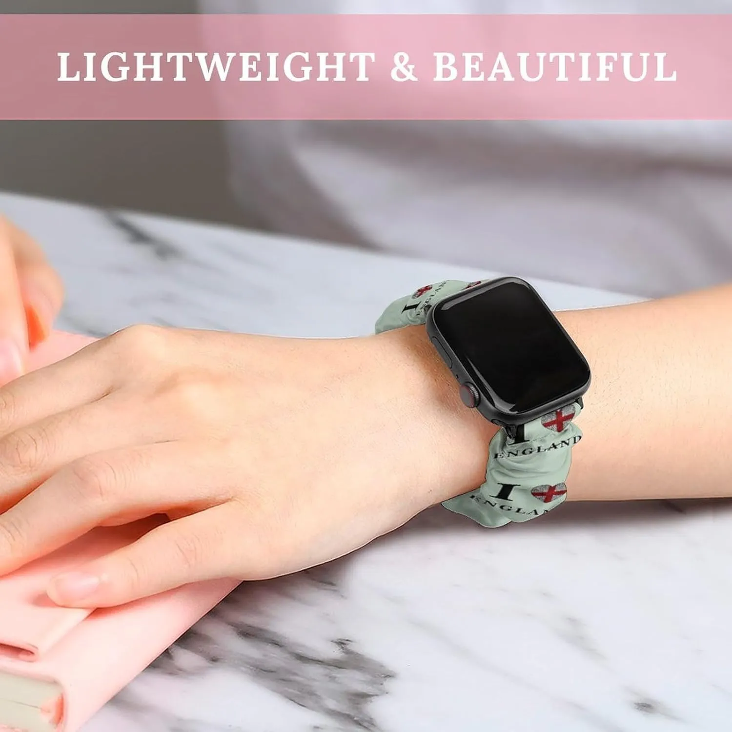 I Love England Britain Fashion Watch Strap Scrunchies Wristbands Compatible With IWatch Series