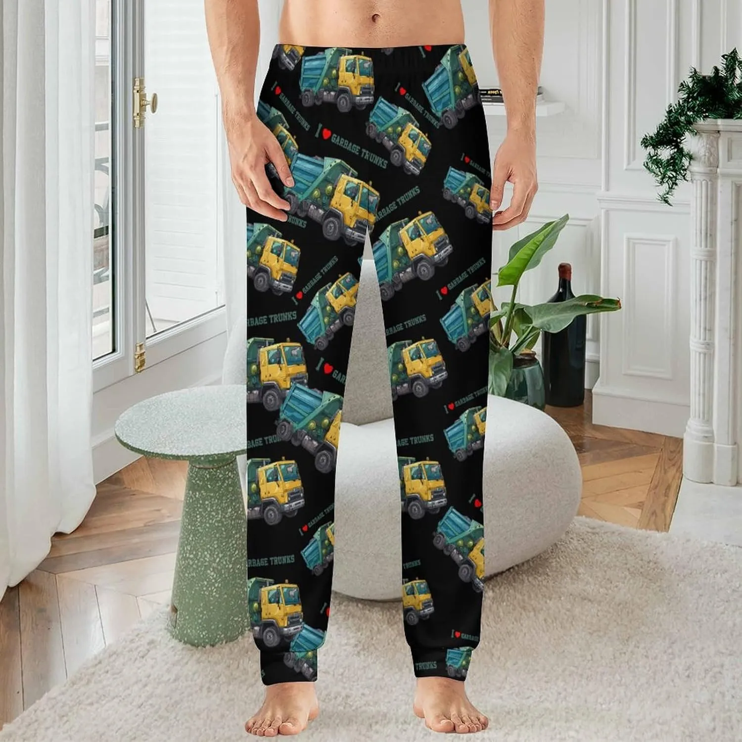 I Love Garbage Trunks Men's Pajama Pants Soft Sleep Bottoms Loungewear Jogger Lounge Pants
