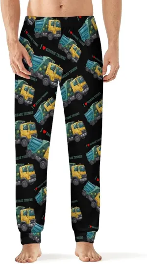 I Love Garbage Trunks Men's Pajama Pants Soft Sleep Bottoms Loungewear Jogger Lounge Pants
