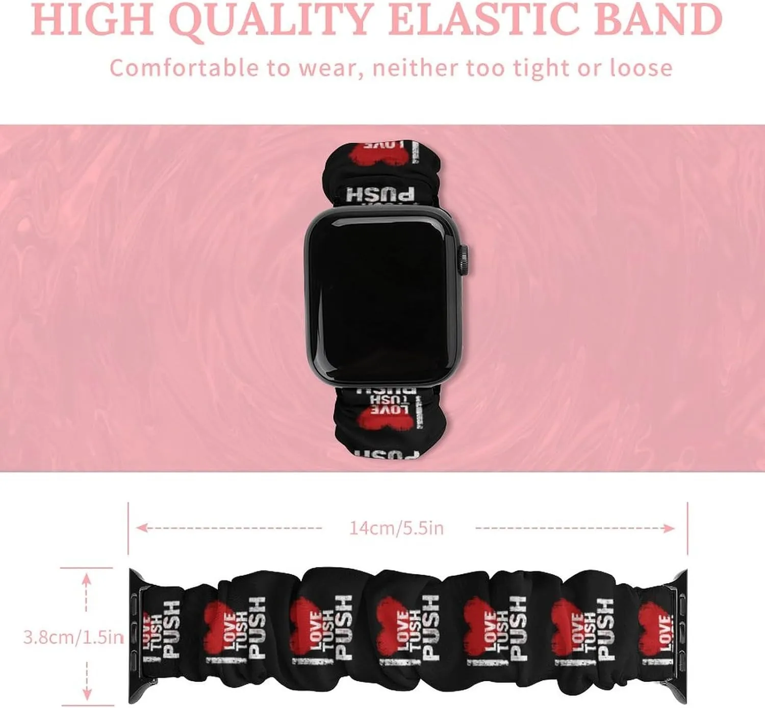 I Love Tush Push Fashion Watch Strap Scrunchies Wristbands Compatible With IWatch Series