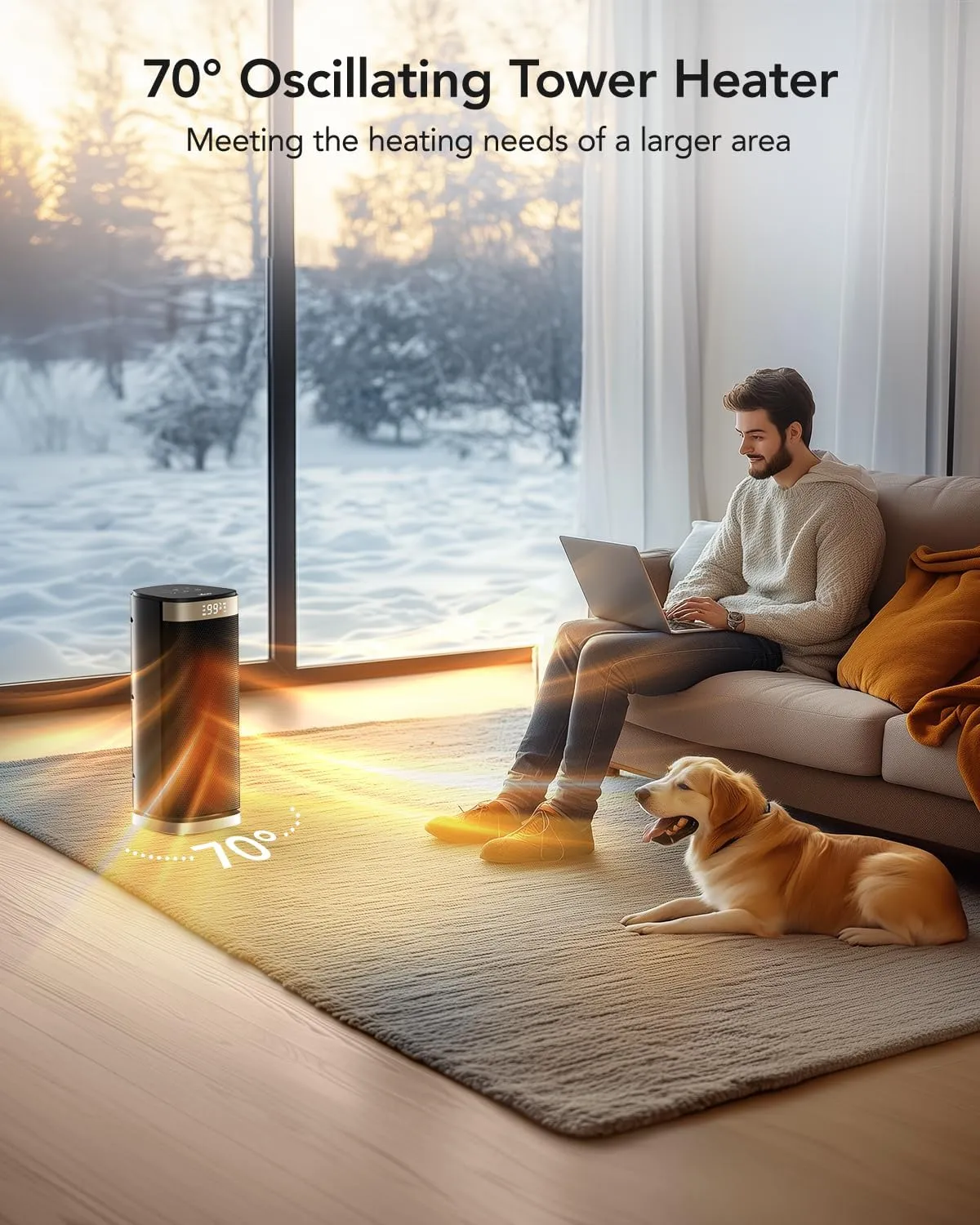 iDOO Space Heater, Portable Electric Heaters for Indoor Use, PTC Ceramic Heating with Thermostat for small Bedroom, Large Room & Office, Remote, 70° Oscillation, 24H Timer, christmas Gifts for home