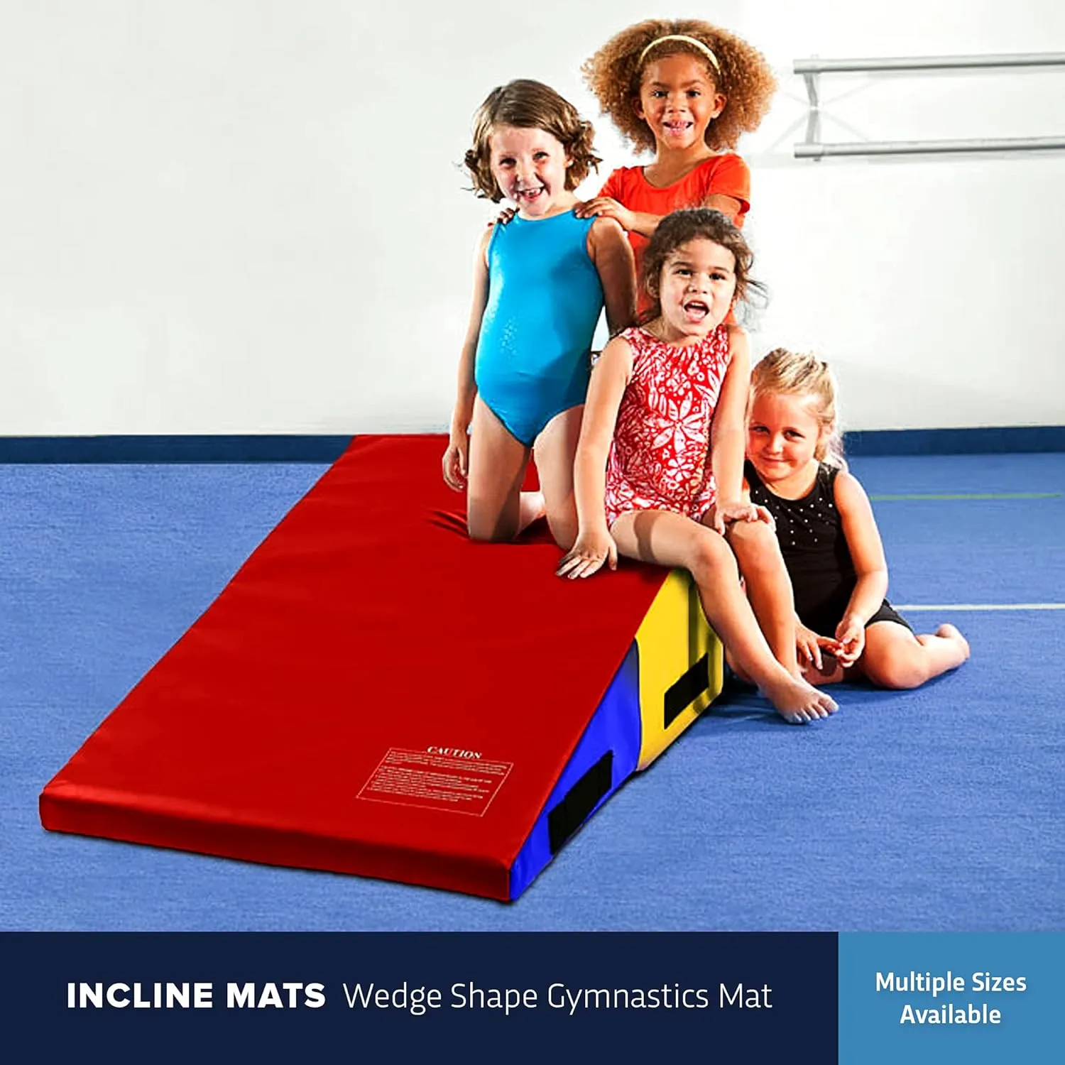 IncStores Gymnastics Wedge Mat | Foldable Vinyl-Covered Foam Gymnastics Cheese Mat for Learning Rolls, Handsprings and Many Other Acrobatic Stunts