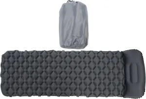 Inflatable Camping Mattress, Damp Proof Portable Sleeping Mat, Camping Sleeping Pad for Backpacking, Hiking, with Inflatablepillow, 76.8x24.1x2.4in, with Storage Bag