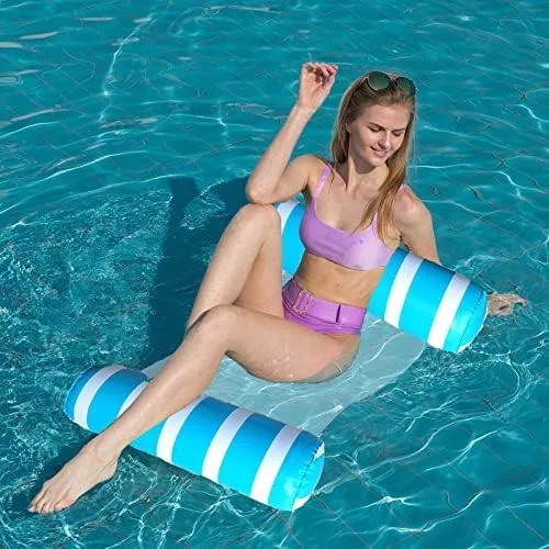 Inflatable Pool Floats Adult Size Water Hammock,Pool Rafts Lounge Chairs Floating,4-in-1 Multi-Purpose Pool Floaties Toys,Floats for Swimming Pool,for Adults Vacation Fun and Rest