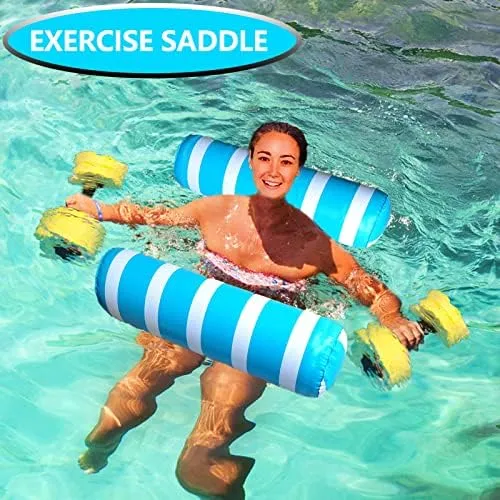 Inflatable Pool Floats Adult Size Water Hammock,Pool Rafts Lounge Chairs Floating,4-in-1 Multi-Purpose Pool Floaties Toys,Floats for Swimming Pool,for Adults Vacation Fun and Rest