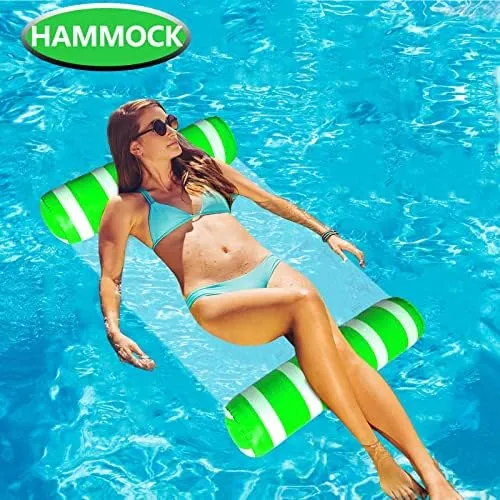 Inflatable Pool Floats Adult Size Water Hammock,Pool Rafts Lounge Chairs Floating,4-in-1 Multi-Purpose Pool Floaties Toys,Floats for Swimming Pool,for Adults Vacation Fun and Rest