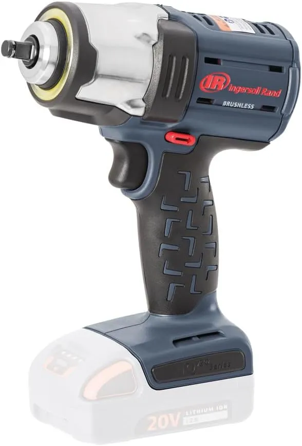 Ingersoll Rand W5133-K22 3/8" IQV20 Cordless Air Impact Wrench and Battery Kit with Brushless Motor, 360 Degree LED Light, 365 ft-lbs Max Torque, 4 Power Modes, Gray