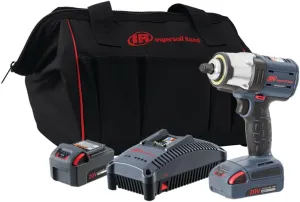 Ingersoll Rand W5133-K22 3/8" IQV20 Cordless Air Impact Wrench and Battery Kit with Brushless Motor, 360 Degree LED Light, 365 ft-lbs Max Torque, 4 Power Modes, Gray