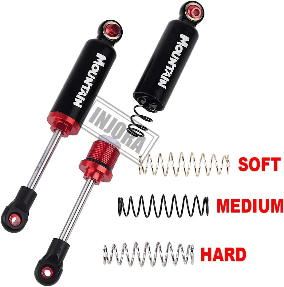 INJORA Internal Spring Damper Shocks for 1/10 RC Crawler Axial SCX10 90046 TRX-4 MST Redcat,4Pcs (120mm, Red)