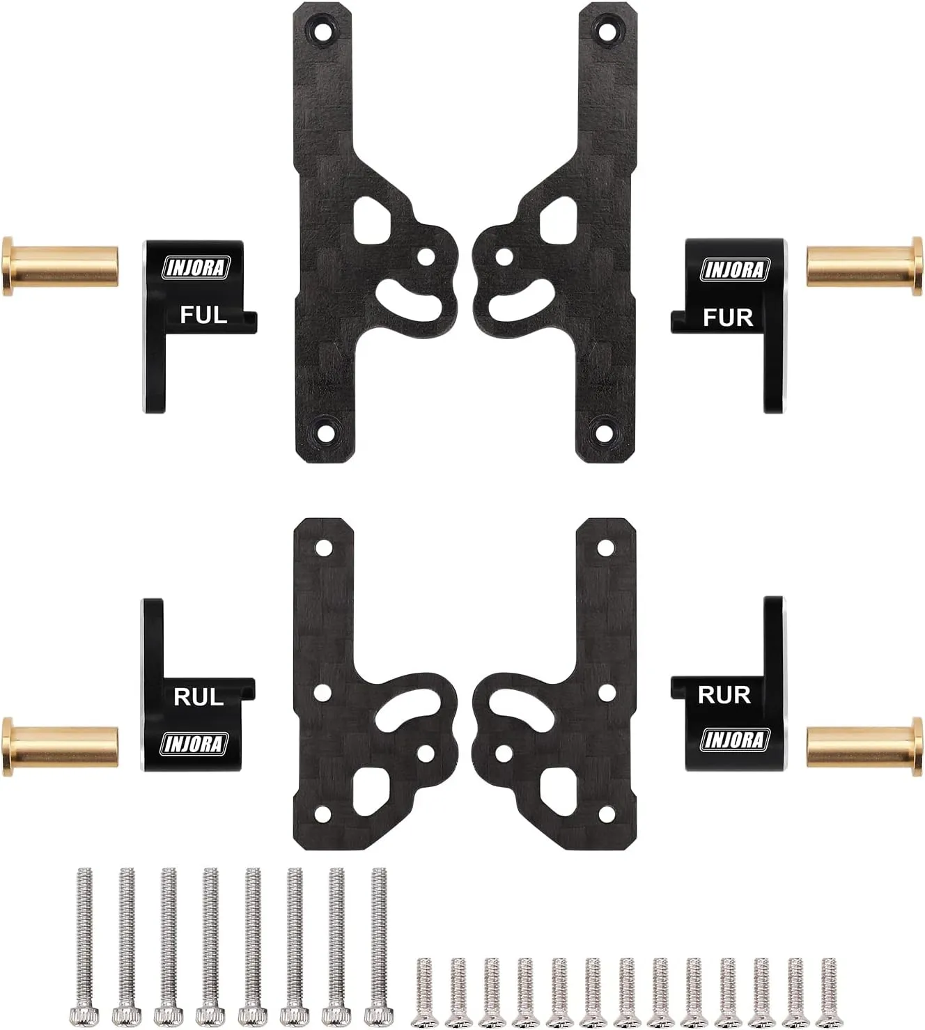 INJORA Shock Flex Blades CNC Aluminum Damper Holder Absorber Mount for SCX24 Upgrade 1/24 RC Crawler Suspension Upgrade