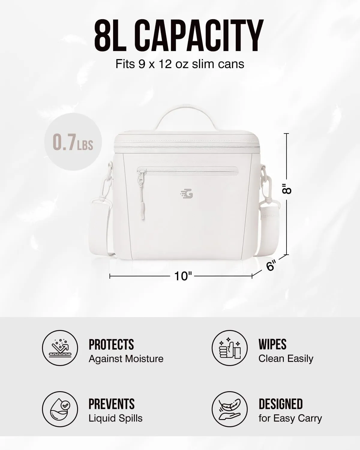 Insulated Lunch Box Bag Women - Waterproof Leakproof Lightweight Reusable Cooler for Work Picnic