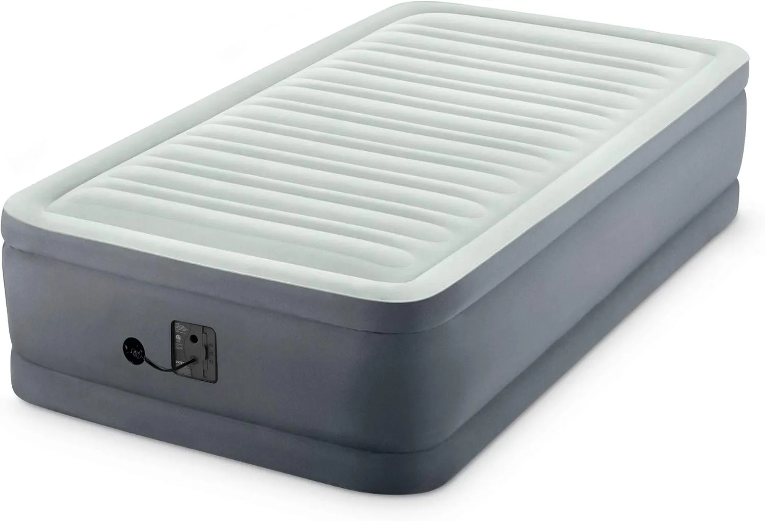 Intex PremAire I Fiber-Tech Elevated Dura Beam Technology Home Air Mattress Bed with Electric Built-in Pump, Twin