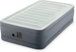Intex PremAire I Fiber-Tech Elevated Dura Beam Technology Home Air Mattress Bed with Electric Built-in Pump, Twin
