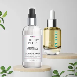 IntiMD Coochy Plus Intimate After Shave Protection Mist   Pre-Shave Elixir Moisturizer Oil Kit - HydroLock & Moisturizing Plus Continuous Hydration Reliefs Razor Burn Bump Ingrown Hair