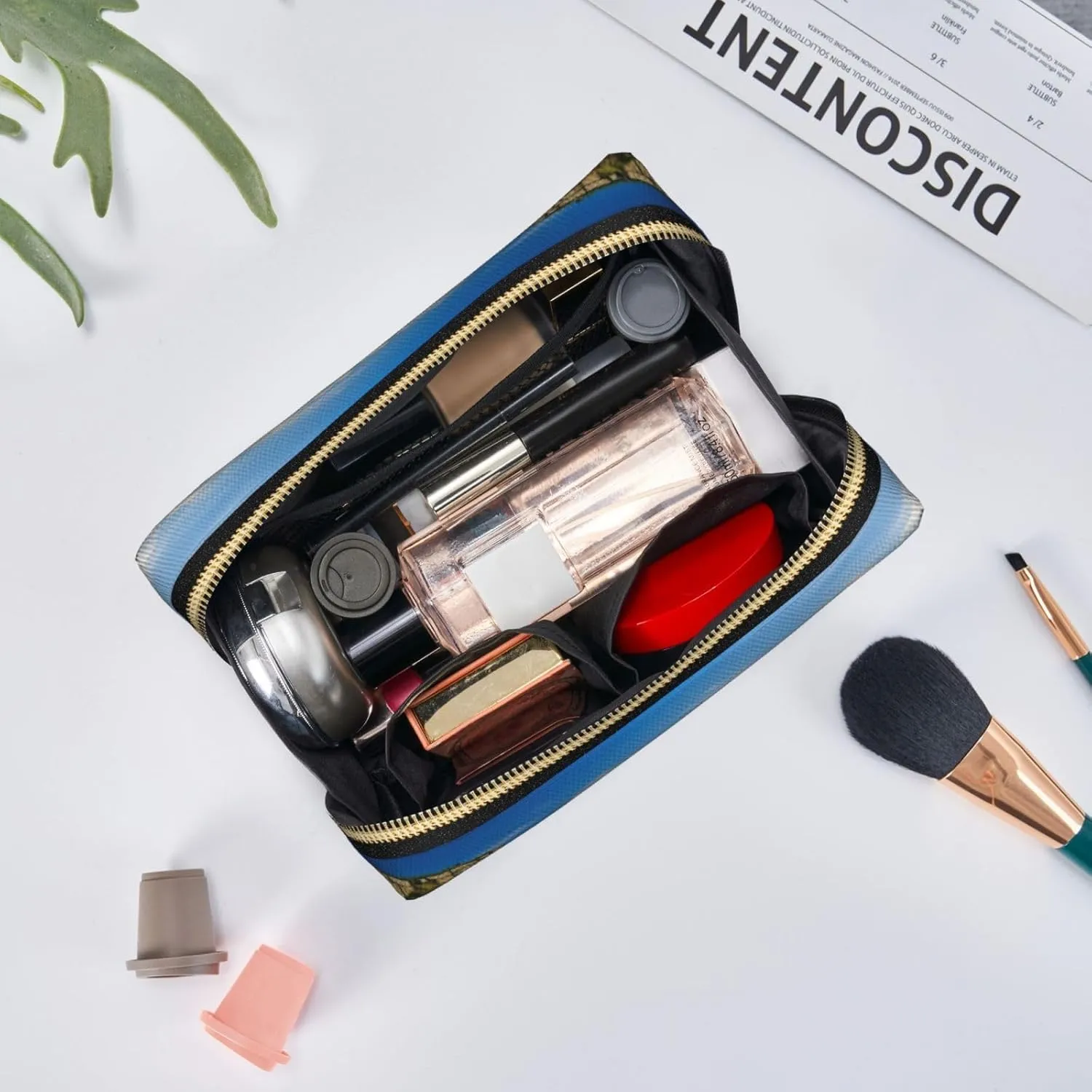 Ireland Outdoors County Clare The Cliffs Leather Toiletry Travel Bag, Compact Makeup Organizer For Women