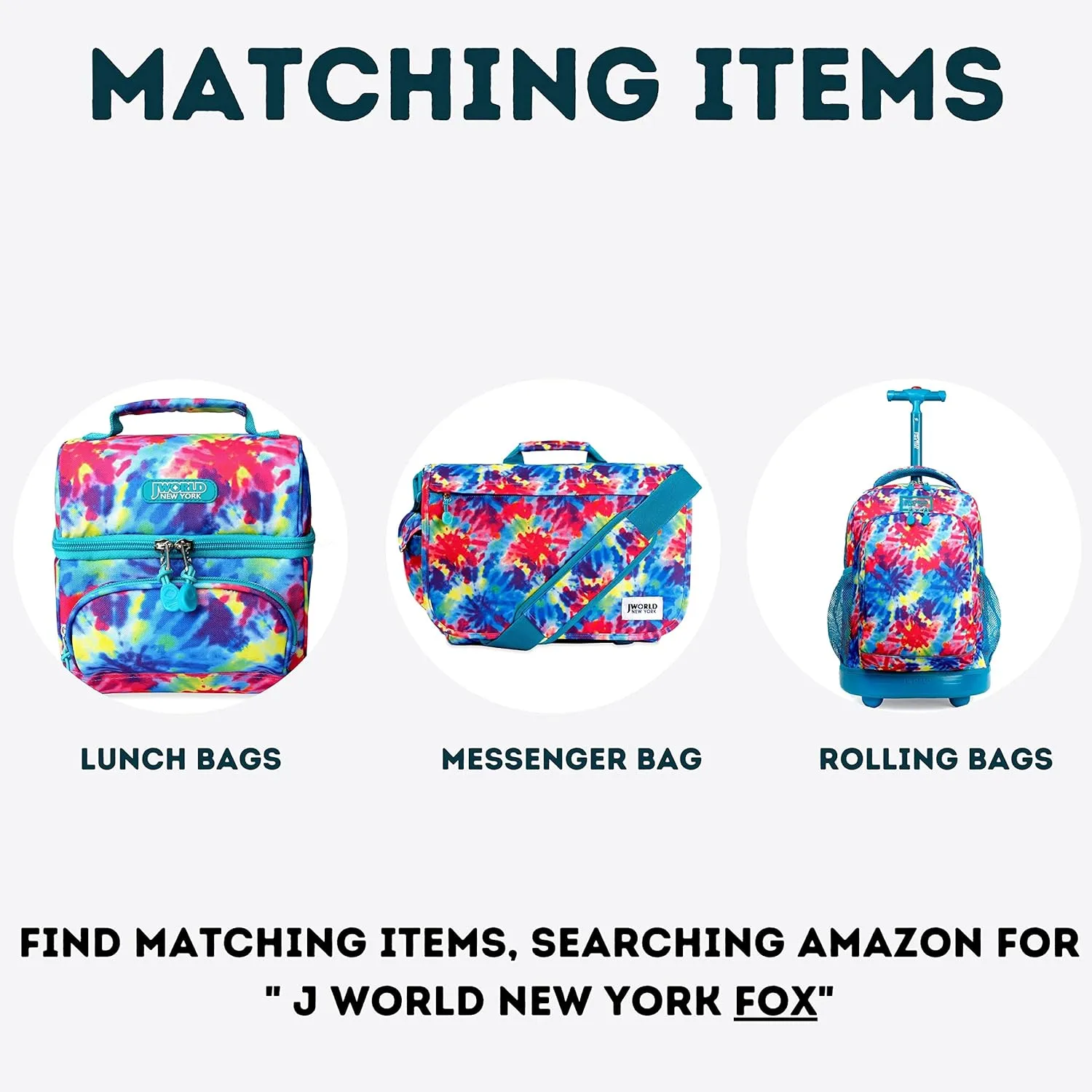 J World New York Casey Kids Lunch Bag. Cute Insulated Lunch-Box for Boys Girls, Fox