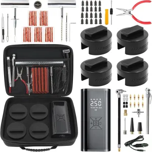 Jack Pad for BMW and Mini Tire Repair Kit with Air Compressor Pumper, Rubber Jack Stand Pucks Adapter, Lift Car Tools