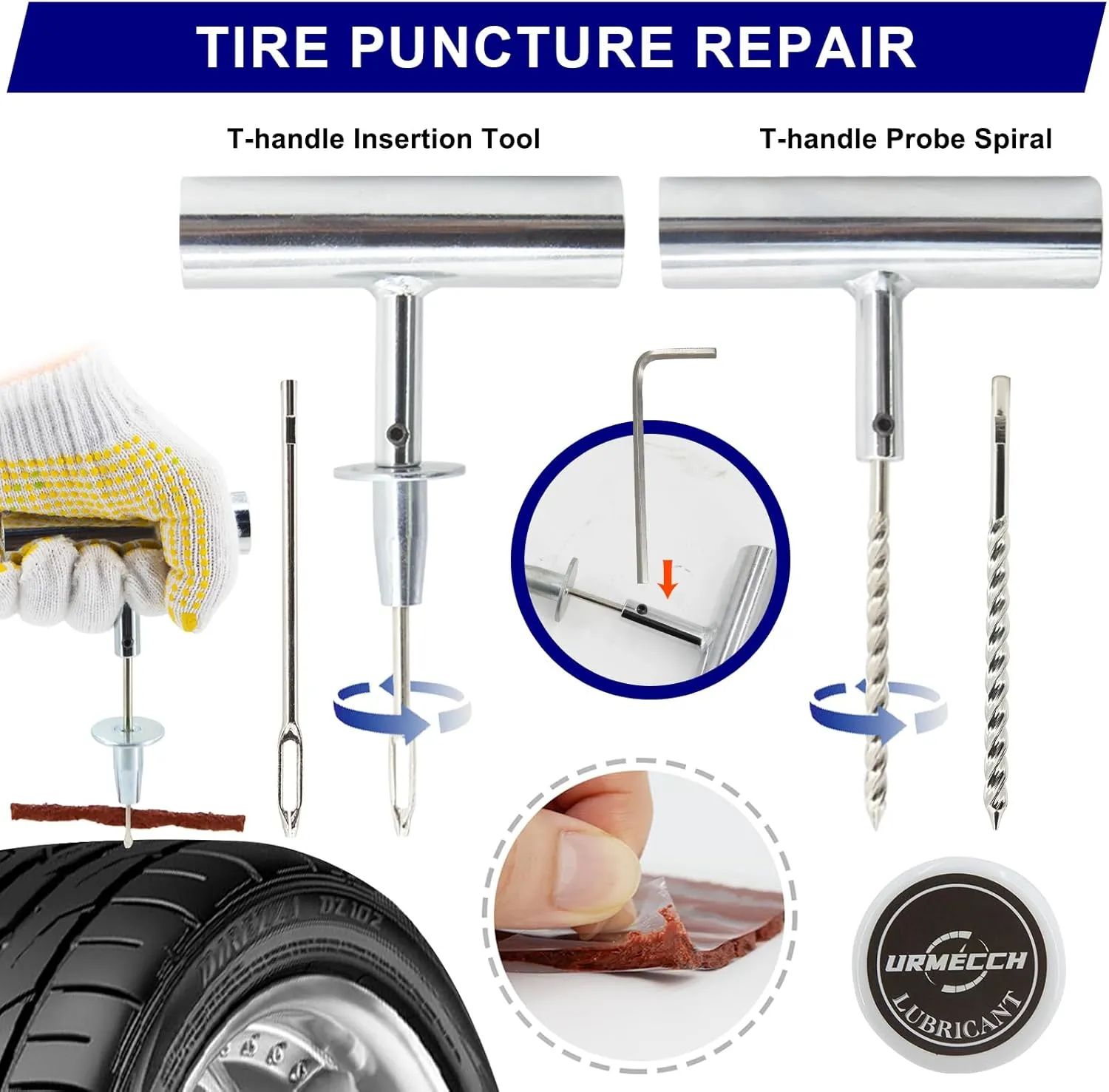 Jack Pad for BMW and Mini Tire Repair Kit with Air Compressor Pumper, Rubber Jack Stand Pucks Adapter, Lift Car Tools