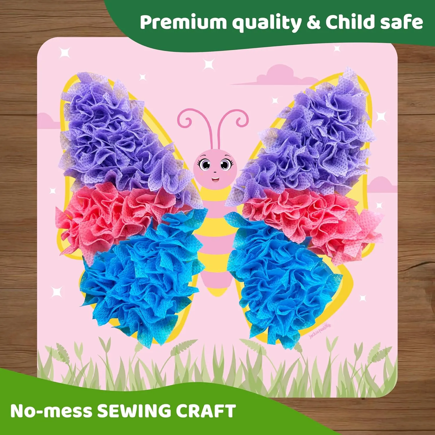 jackinthebox Poke Poke Art – Animals Theme Like Tortoise, Snail, Lion, Owl, Macaw, Butterfly, Mess-Free Sewing Art for Kids, Toys for Girls and Boys Ages 4 5 6 7 8, Great Gift for Children