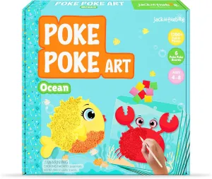jackinthebox Poke Poke Art – Ocean Animals Like Crab, Turtle, Clownfish, Sea Horse, Jellyfish, Pufferfish, Mess-Free Sewing Art for Kids, Great Gift for Girls and Boys Ages 4 5 6 7 8