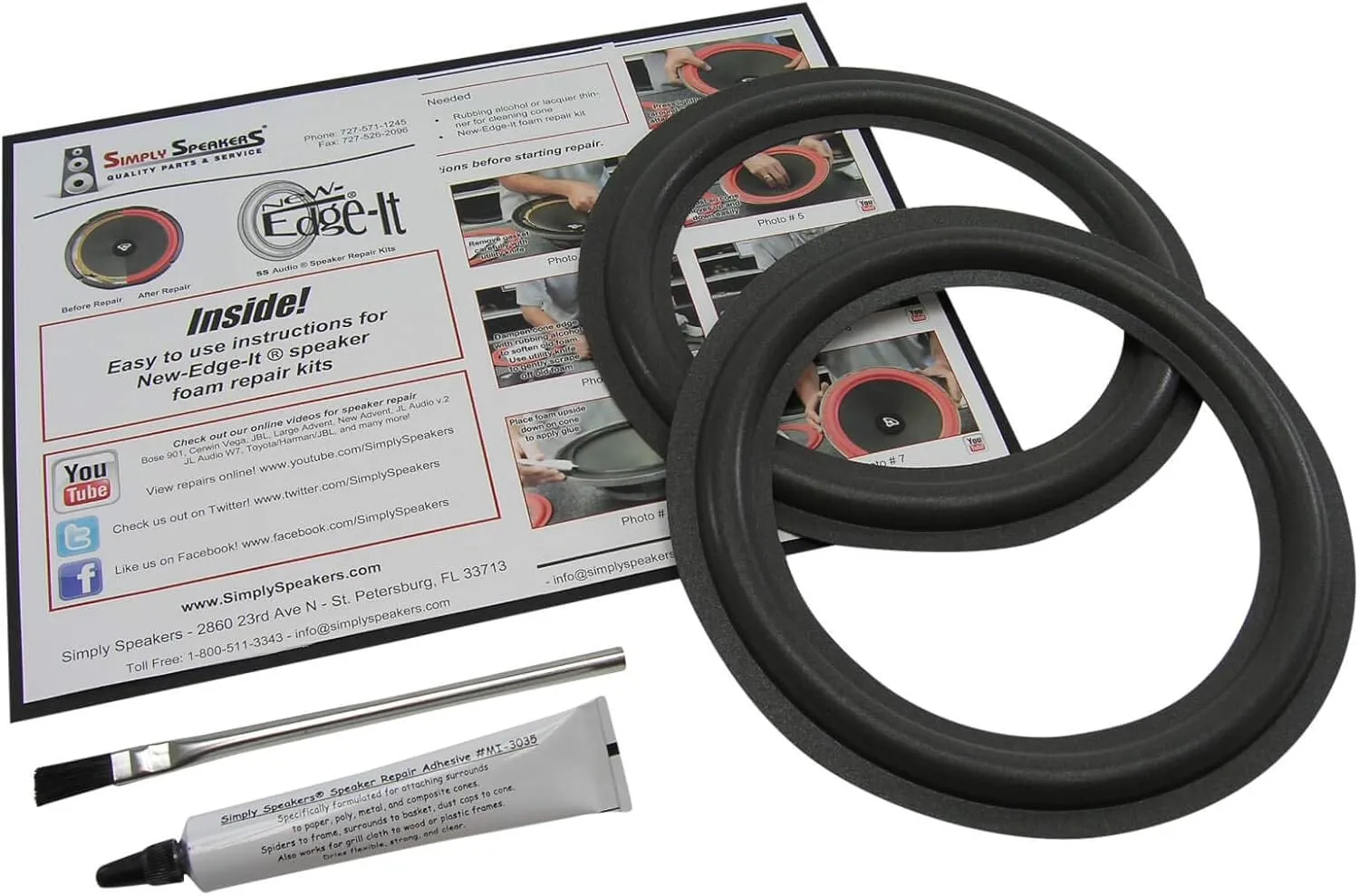 Jamo 8 Inch Foam Speaker Repair Kit FSK-8 (Pair)