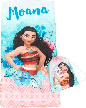 Jay Franco Disney Moana Tropical Slumber Sack - Cozy & Warm Kids Lightweight Slumber Bag/Sleeping Bag (Official Disney Product)