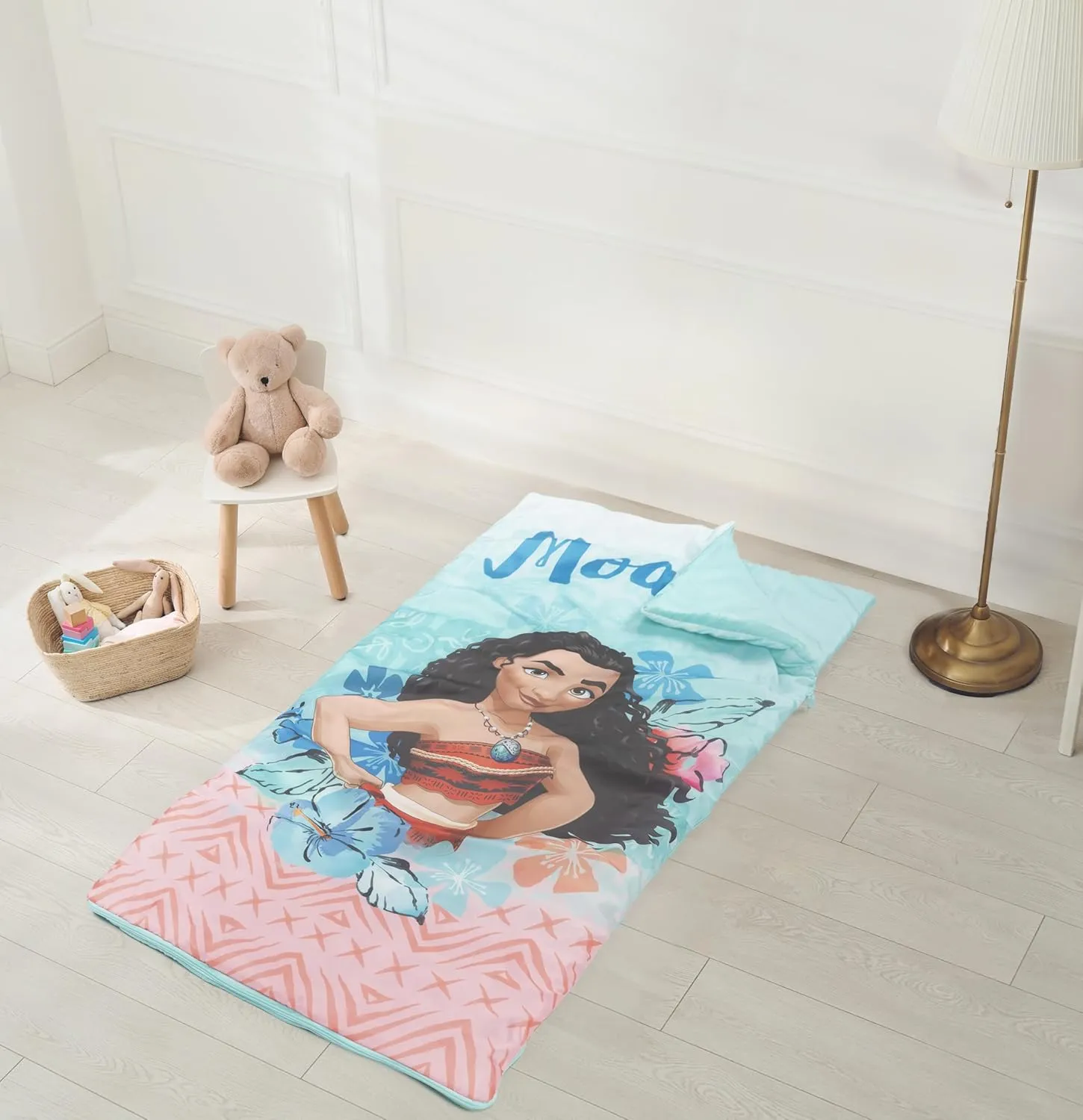 Jay Franco Disney Moana Tropical Slumber Sack - Cozy & Warm Kids Lightweight Slumber Bag/Sleeping Bag (Official Disney Product)
