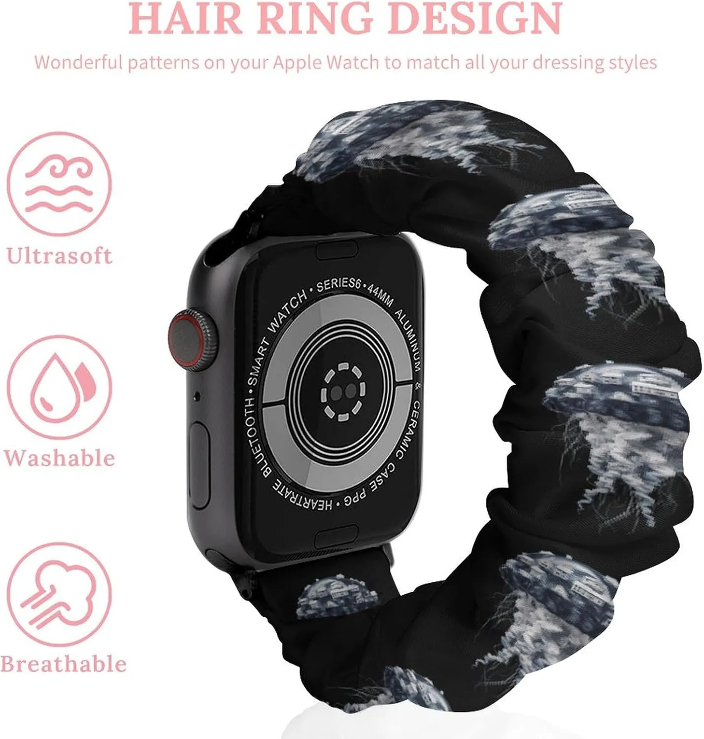 Jellyfish House Fashion Watch Strap Scrunchies Wristbands Compatible With IWatch Series