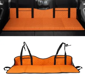 Jiawu Back Seat Extender, Foldable Car Rear Seat Mattress Extension Plate, Car Seat Cover for Dogs, Car Backseat Bed Mattress for Travel, Sleeping, Camping, Car, SUV, Dog Car Hammock