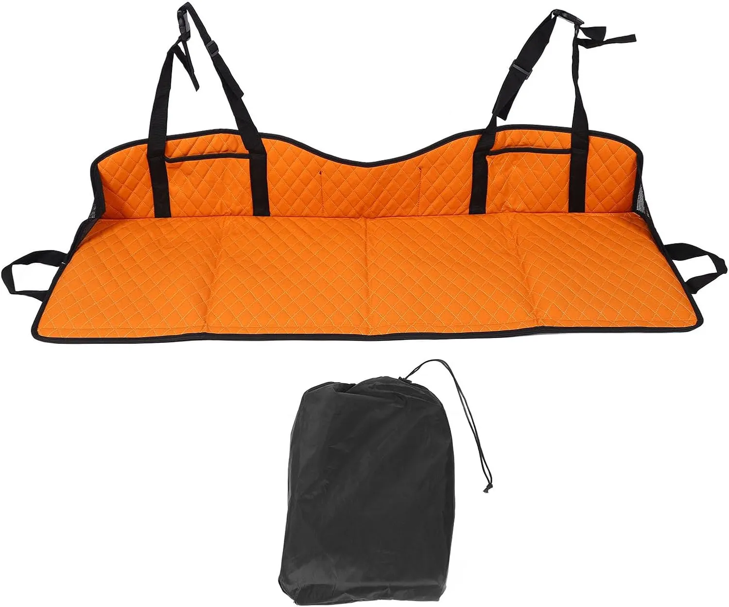 Jiawu Back Seat Extender, Foldable Car Rear Seat Mattress Extension Plate, Car Seat Cover for Dogs, Car Backseat Bed Mattress for Travel, Sleeping, Camping, Car, SUV, Dog Car Hammock