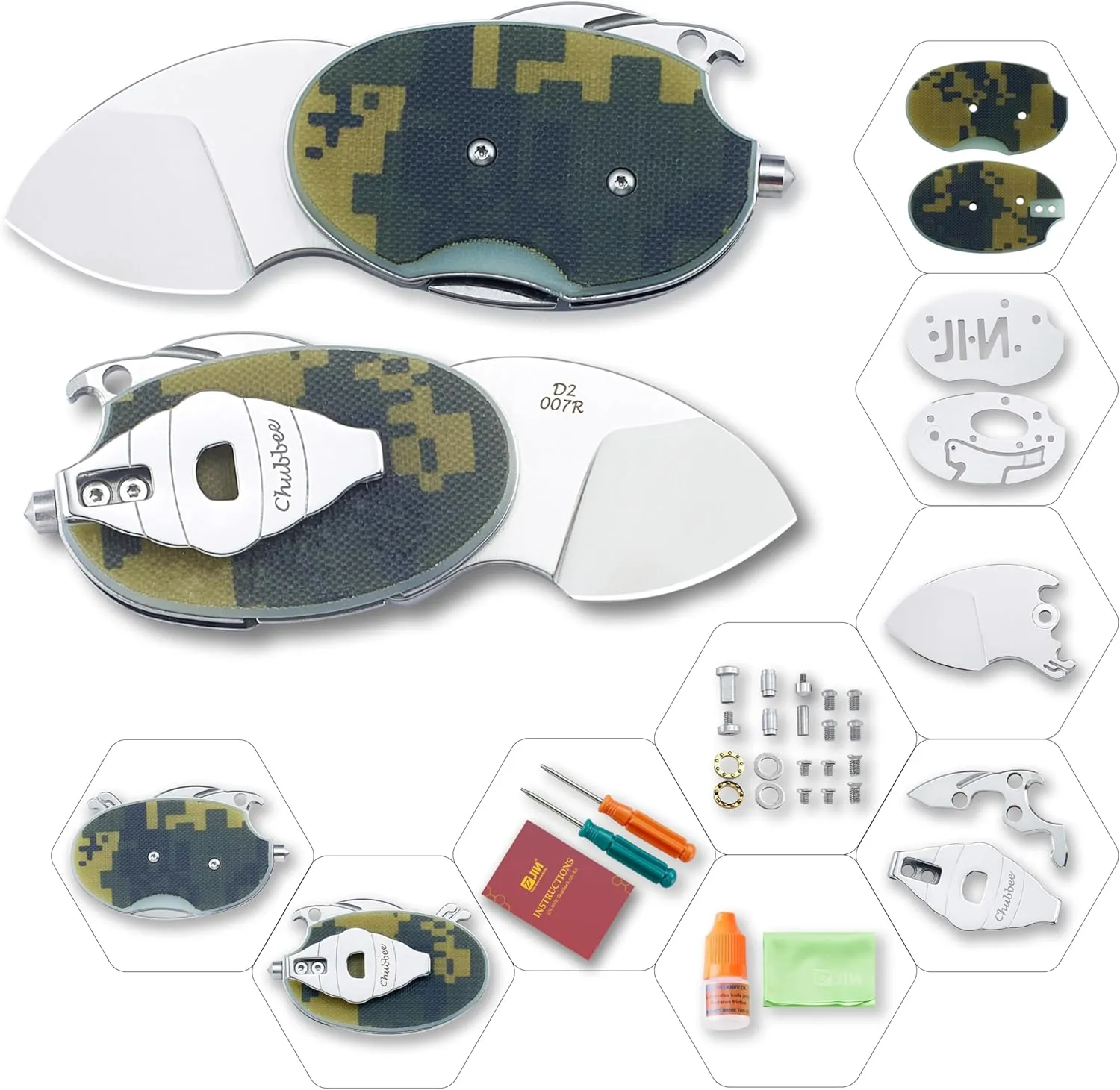 JIN D2 Blade Chubbee Knife Kit